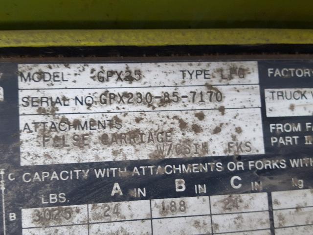 00000GPX230857170 - 1982 CLAR FORKLIFT 绿色 照片 10