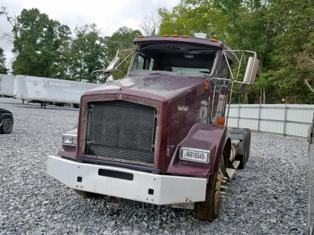 1XKDDP9X8FJ465437 - 2015 KENWORTH CONSTRUCTI MAROON photo 2