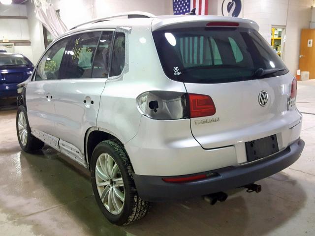 WVGBV7AX3CW546268 - 2012 VOLKSWAGEN TIGUAN S GRAY photo 3