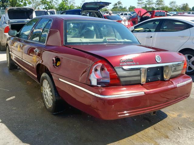 2MEFM75V58X623749 - 2008 MERCURY GRAND MARQ MAROON photo 3