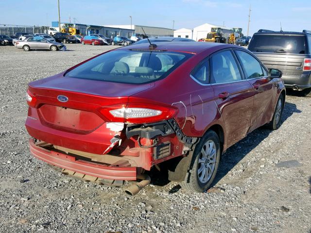 1FA6P0G76F5116474 - 2015 FORD FUSION S MAROON photo 4