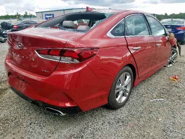 5NPE34AF0JH641256 - 2018 HYUNDAI SONATA SPO RED photo 4