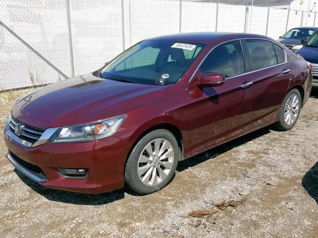 1HGCR2F83FA243107 - 2015 HONDA ACCORD EXL BURGUNDY photo 2