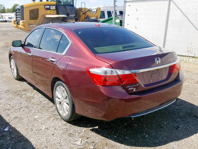 1HGCR2F83FA243107 - 2015 HONDA ACCORD EXL BURGUNDY photo 3