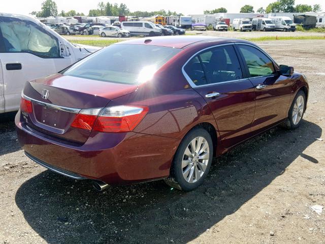 1HGCR2F83FA243107 - 2015 HONDA ACCORD EXL BURGUNDY photo 4