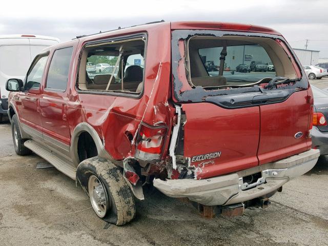 1FMNU43S4YEA37495 - 2000 FORD EXCURSION RED photo 3