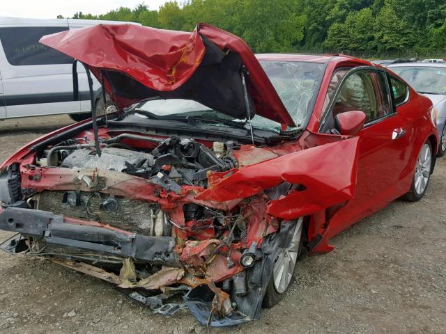 1HGCS21828A015923 - 2008 HONDA ACCORD EXL RED photo 2