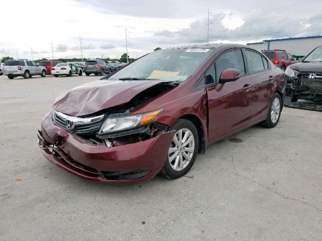 2HGFB2F96CH545143 - 2012 HONDA CIVIC EXL 勃艮第红 照片 2