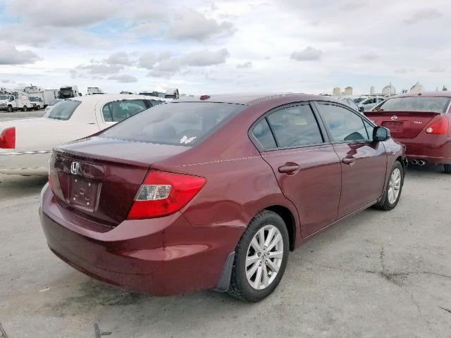 2HGFB2F96CH545143 - 2012 HONDA CIVIC EXL 勃艮第红 照片 4