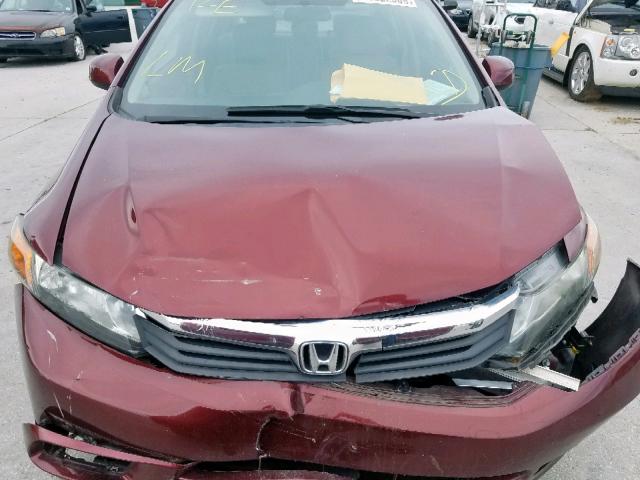 2HGFB2F96CH545143 - 2012 HONDA CIVIC EXL 勃艮第红 照片 7