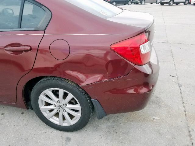 2HGFB2F96CH545143 - 2012 HONDA CIVIC EXL 勃艮第红 照片 9