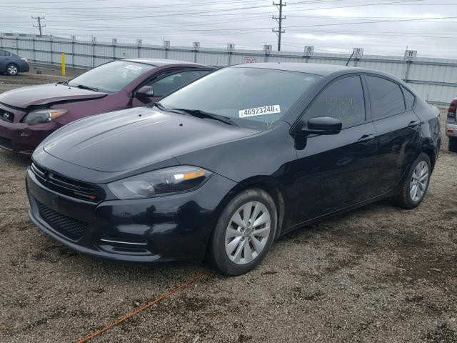 1C3CDFBB2ED767372 - 2014 DODGE DART SXT BLACK photo 2