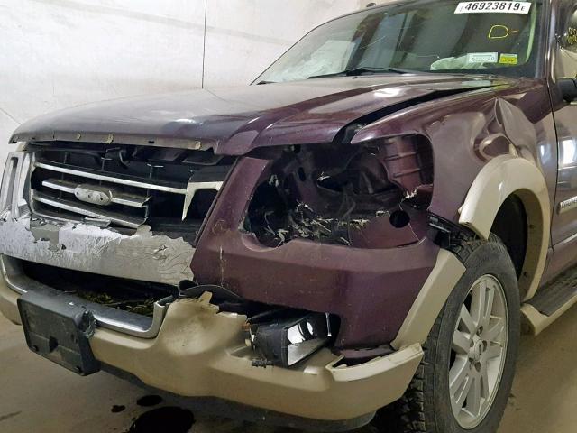 1FMEU74EX6UB43270 - 2006 FORD EXPLORER E BURGUNDY photo 9