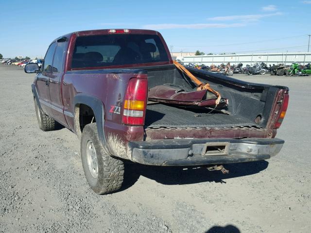 2GTEK19T411349543 - 2001 GMC NEW SIERRA BURGUNDY photo 3