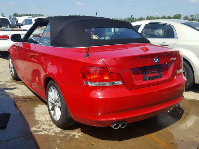 WBAUL7C57BVM79237 - 2011 BMW 128 I RED photo 3