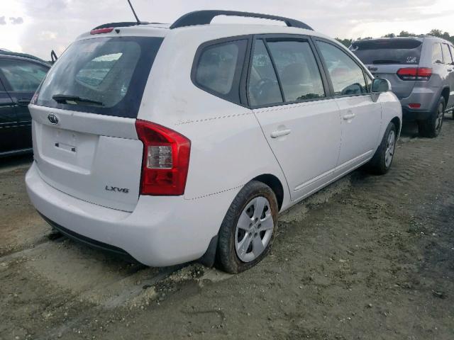 KNAFG526697252289 - 2009 KIA RONDO LX WHITE photo 4