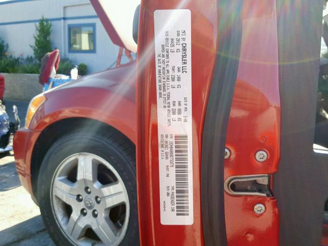 1B3HB48B68D733279 - 2008 DODGE CALIBER SX ORANGE photo 10