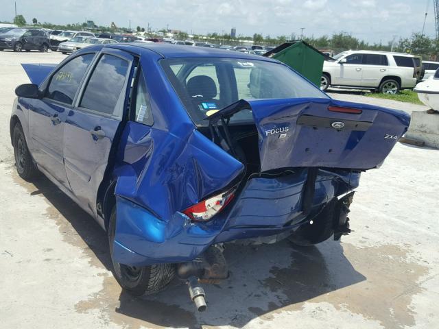 1FAHP34N76W117950 - 2006 FORD FOCUS ZX4 BLUE photo 3