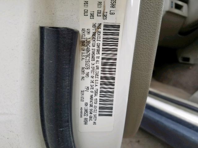 1J8HG48N78C151278 - 2008 JEEP COMMANDER თეთრი ფოტო 10