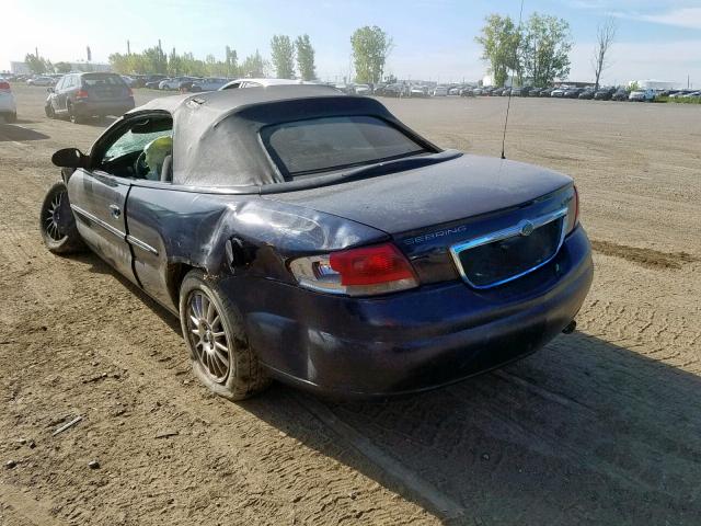 1C3EL45R34N372506 - 2004 CHRYSLER SEBRING LX BLUE photo 3