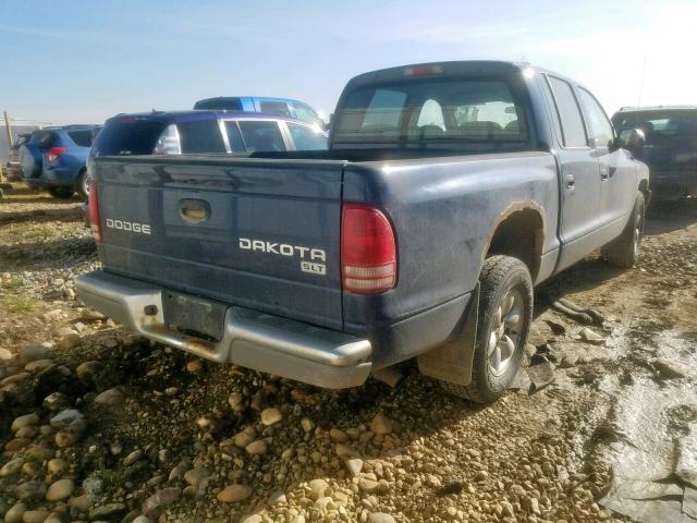 1D7HL48X03S202094 - 2003 DODGE DAKOTA QUA BLUE photo 4