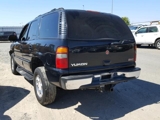 1GKEK13T02R317405 - 2002 GMC YUKON BLACK photo 3