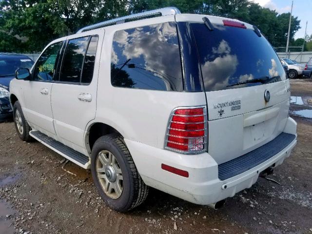 4M2DU86W04ZJ43784 - 2004 MERCURY MOUNTAINEE WHITE photo 3