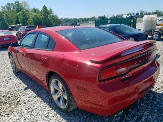 2C3CDXHG0DH537355 - 2013 DODGE CHARGER SX RED photo 3