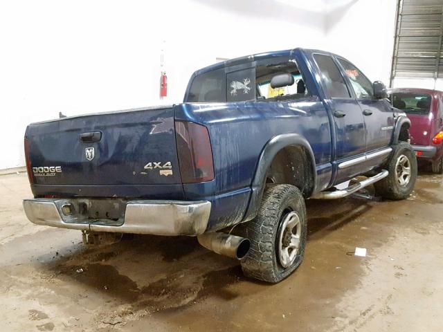 3D7KU28C54G239056 - 2004 DODGE RAM 2500 S BLUE photo 4