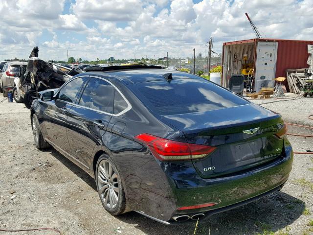 KMHGN4JF7HU178594 - 2017 GENESIS G80 ULTIMA BLACK photo 3