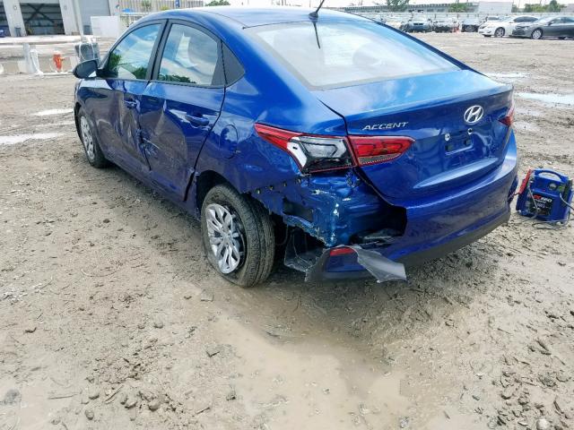 3KPC24A30KE050494 - 2019 HYUNDAI ACCENT SE BLUE photo 3