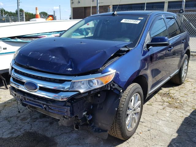 2FMDK3KC5BBB26243 - 2011 FORD EDGE LIMIT BLUE photo 2