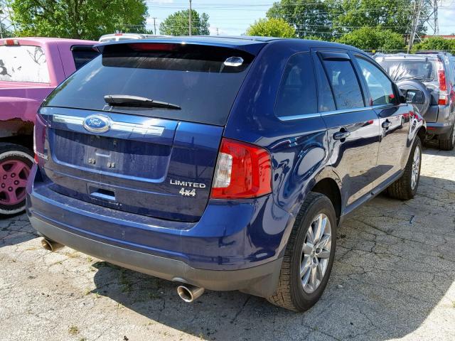 2FMDK3KC5BBB26243 - 2011 FORD EDGE LIMIT BLUE photo 4