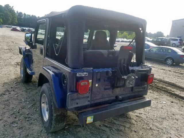 1J4FA39S06P766219 - 2006 JEEP WRANGLER X BLUE photo 3