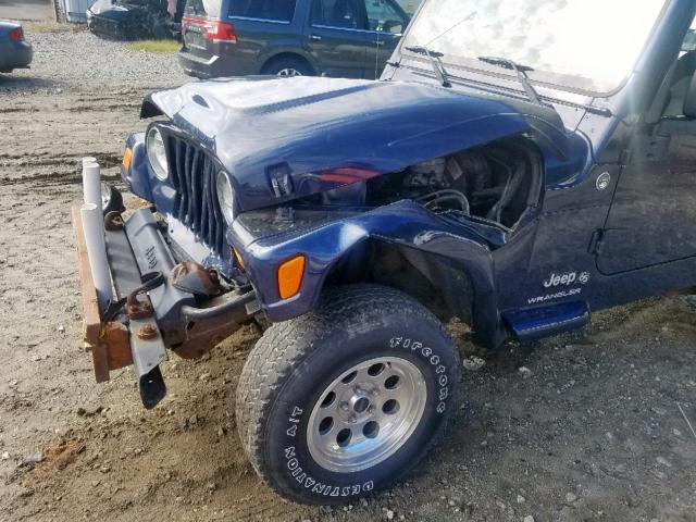 1J4FA39S06P766219 - 2006 JEEP WRANGLER X BLUE photo 9