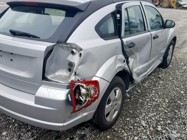 1B3HB28B18D646619 - 2008 DODGE CALIBER SILVER photo 9