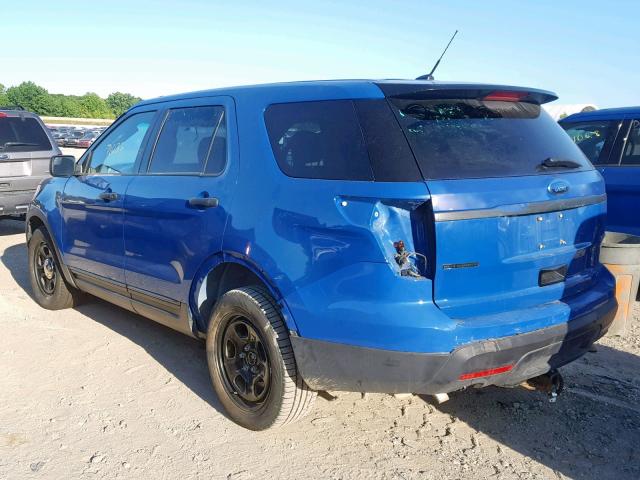 1FM5K8AT7EGC50143 - 2014 FORD EXPLORER P BLUE photo 3