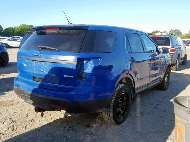 1FM5K8AT7EGC50143 - 2014 FORD EXPLORER P BLUE photo 4