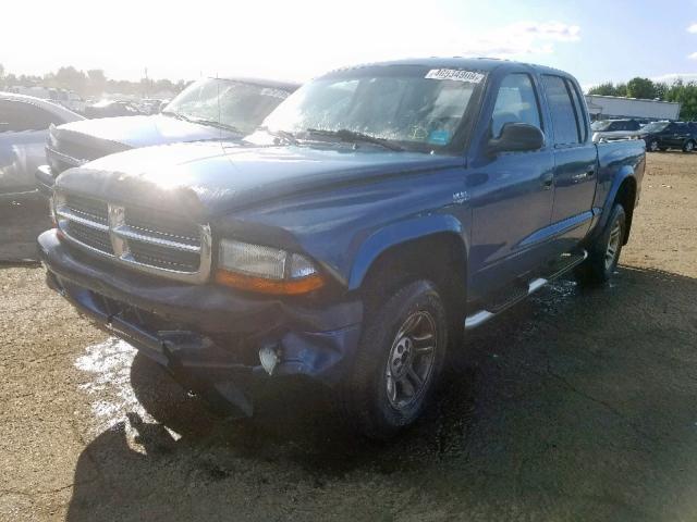 1D7HG38N64S568317 - 2004 DODGE DAKOTA QUA BLUE photo 2