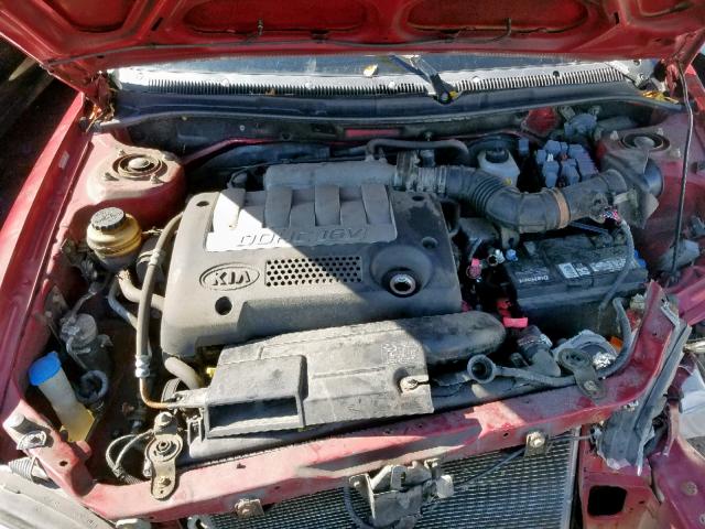 KNAFB121335275124 - 2003 KIA SPECTRA BA BURGUNDY photo 7