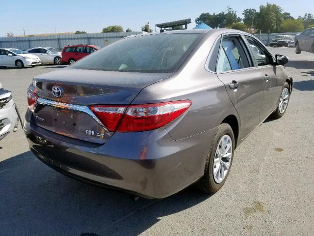 4T1BD1FK1FU167282 - 2015 TOYOTA CAMRY HYBR CHARCOAL photo 4