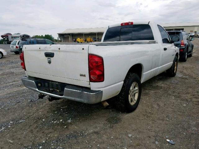 1D7HA16218J119234 - 2008 DODGE RAM 1500 S WHITE photo 4