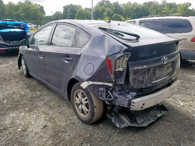 JTDKN3DU5B0254184 - 2011 TOYOTA PRIUS GRAY photo 3