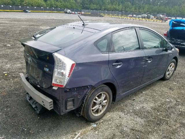 JTDKN3DU5B0254184 - 2011 TOYOTA PRIUS GRAY photo 4