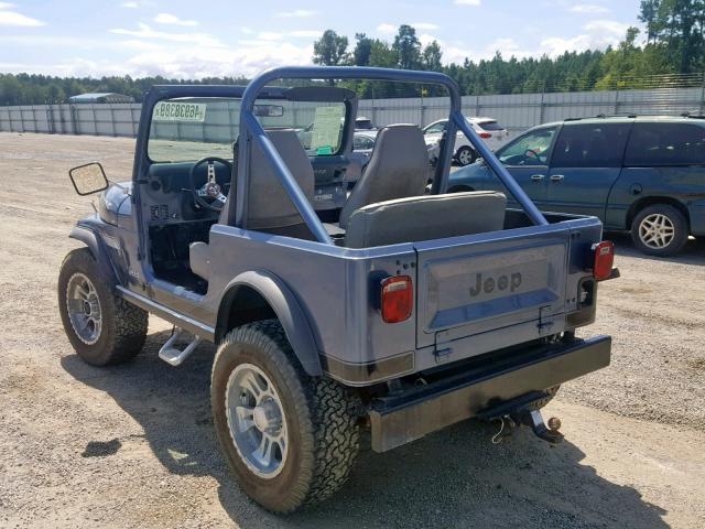 1JCCM87AXCT003553 - 1982 JEEP JEEP CJ7 BLUE photo 3