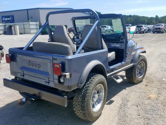 1JCCM87AXCT003553 - 1982 JEEP JEEP CJ7 BLUE photo 4