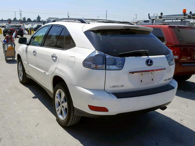 JTJGW31UX82008796 - 2008 LEXUS RX 400H WHITE photo 3