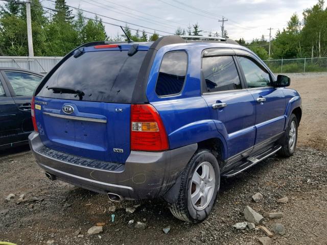 KNDJF723187490244 - 2008 KIA SPORTAGE E BLUE photo 4