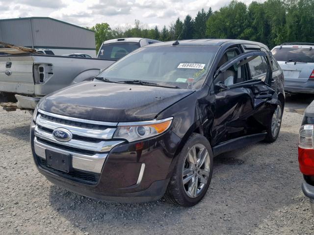 2FMDK4JC4DBB47434 - 2013 FORD EDGE SEL BLACK photo 2