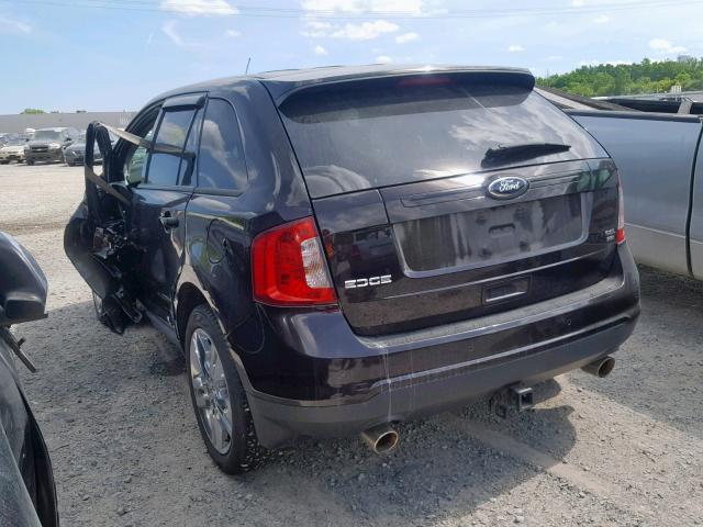 2FMDK4JC4DBB47434 - 2013 FORD EDGE SEL BLACK photo 3